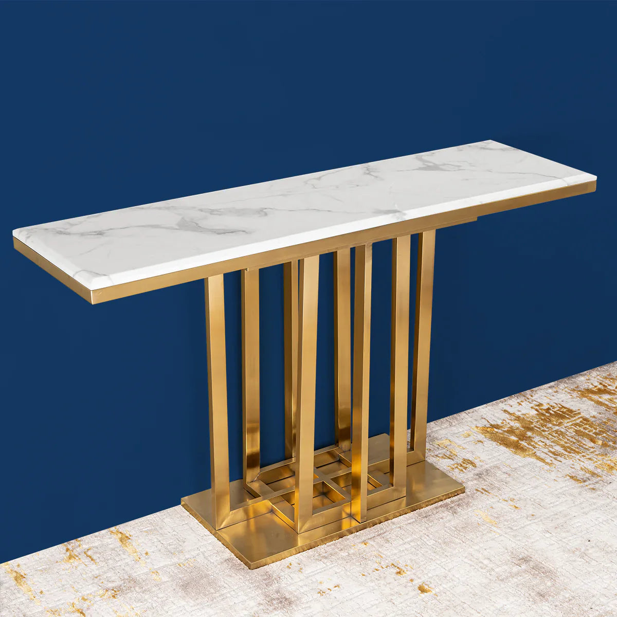 Luxury Marble Console Table PVD Finish (Stainless Steel)