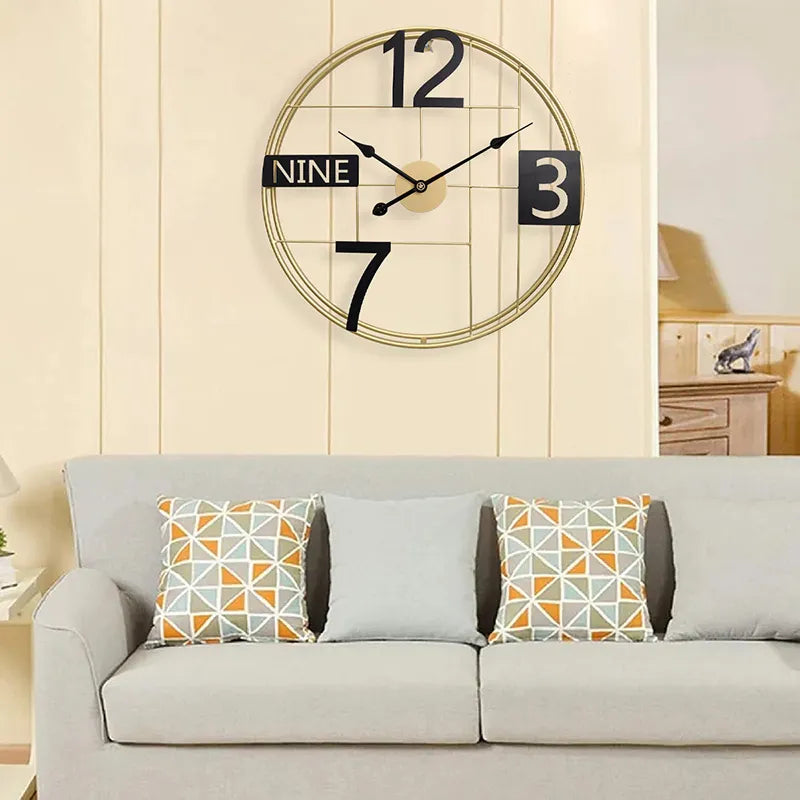 Modern Gold Metal Wall Clock