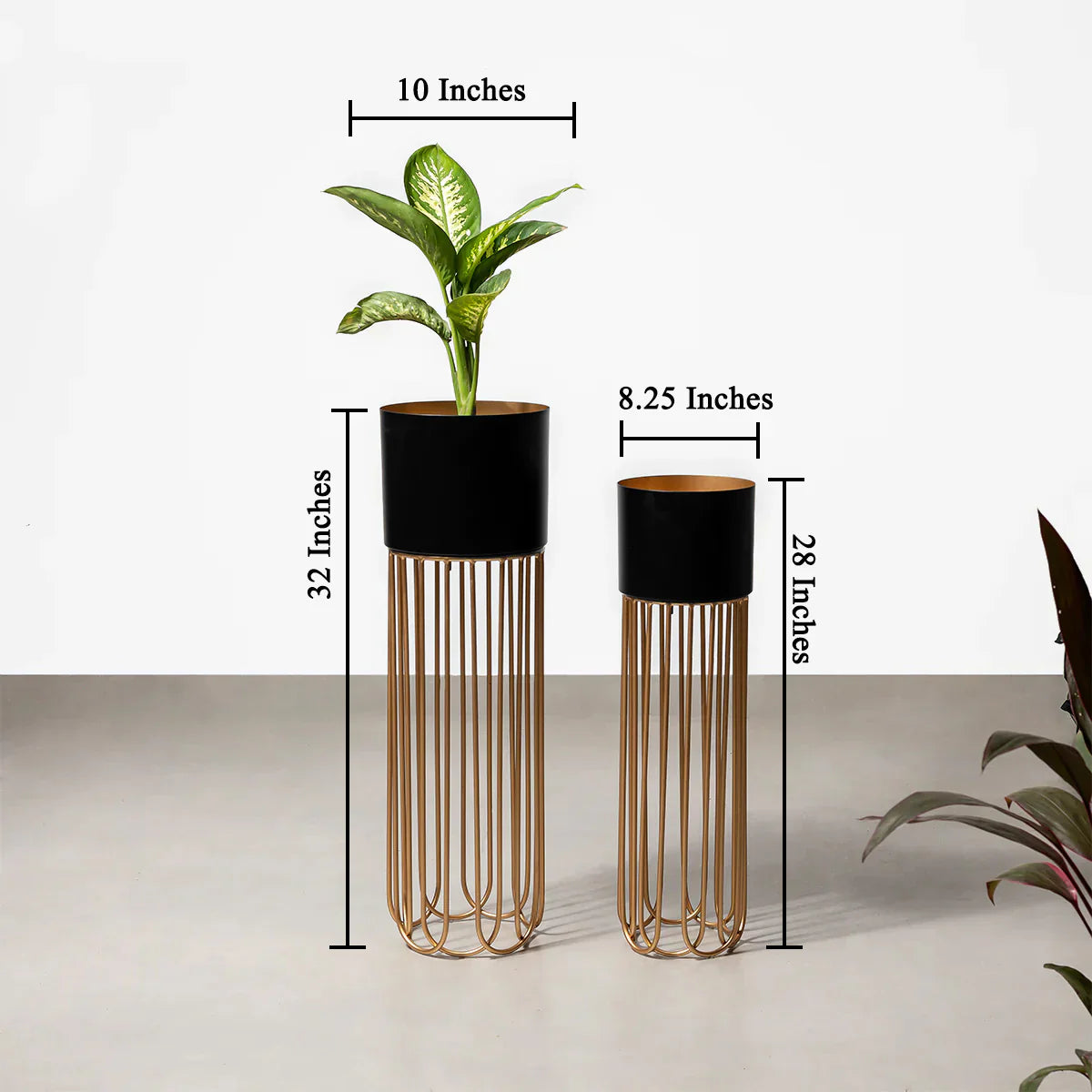 Minimal Black Metal Planter (Set of 2)