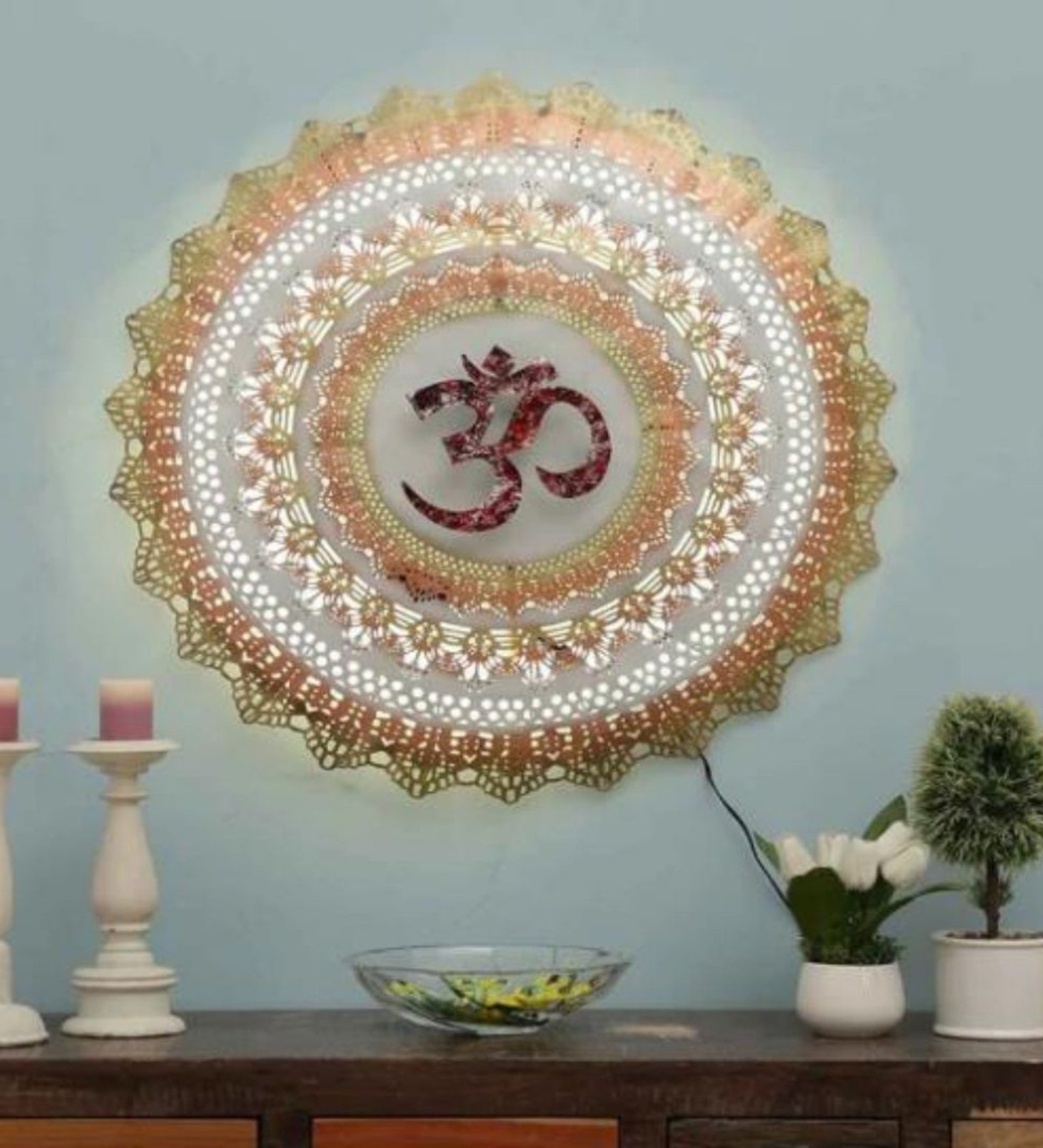 OM Metal Wall Art With LED