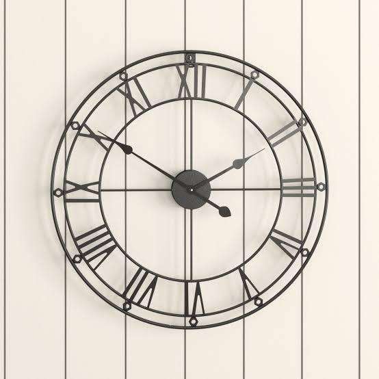 Metal Wall Clock with Roman Numerals