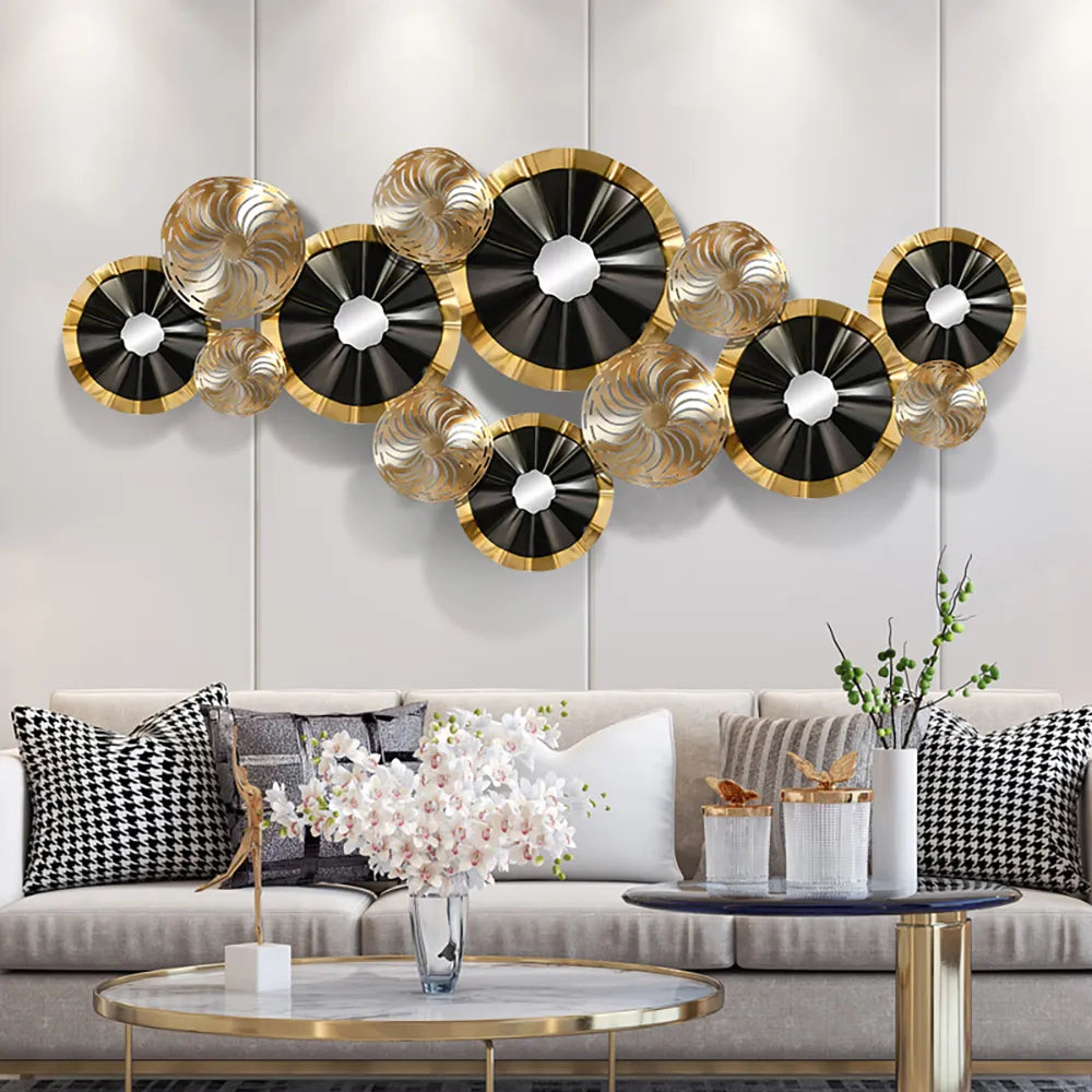 Designer Golden Black Metal Wall Art