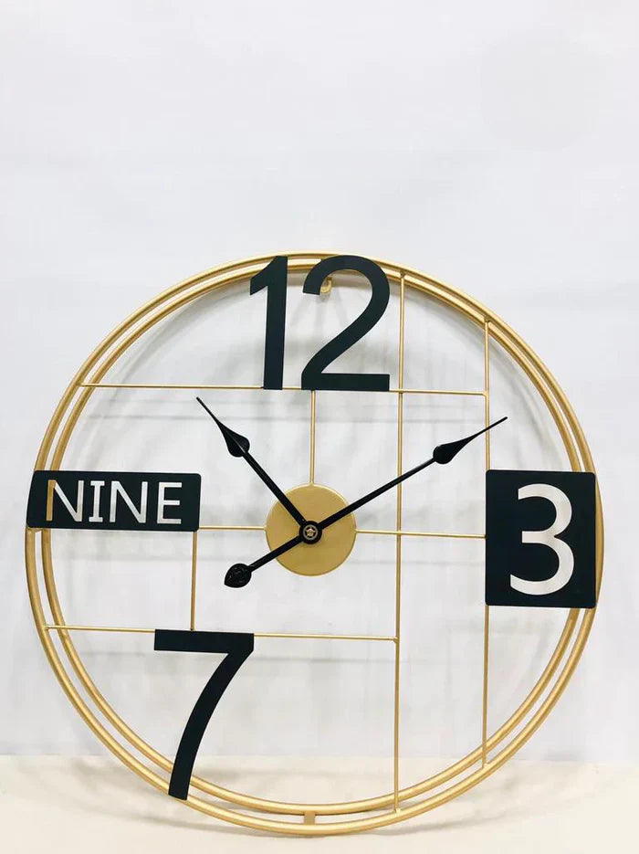 Modern Gold Metal Wall Clock