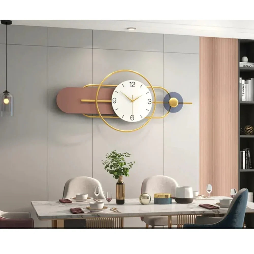 Decorative Multicolour Metal Wall Clock For Living Room