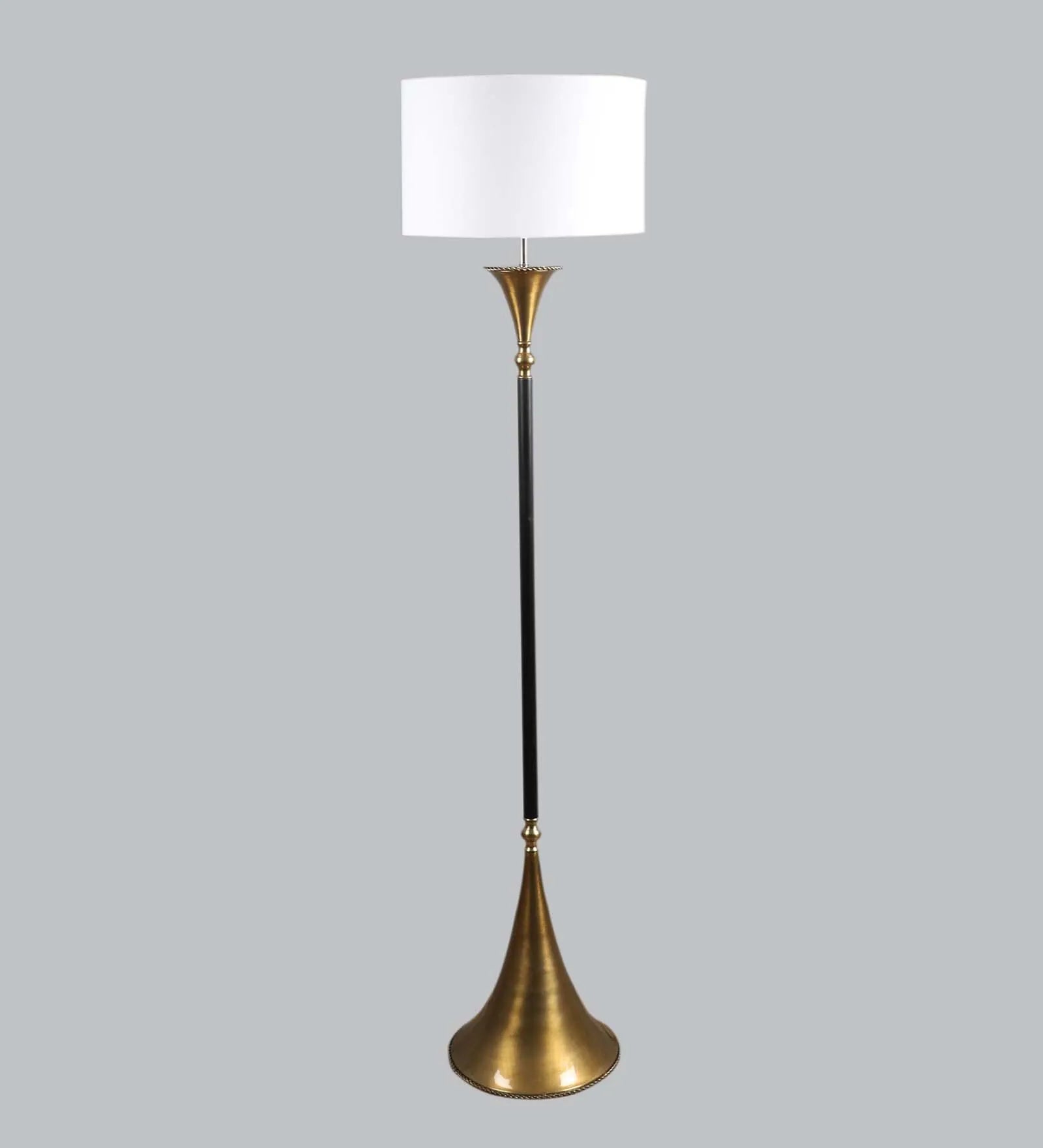 Montage White Shade Floor Lamp With Metal Base