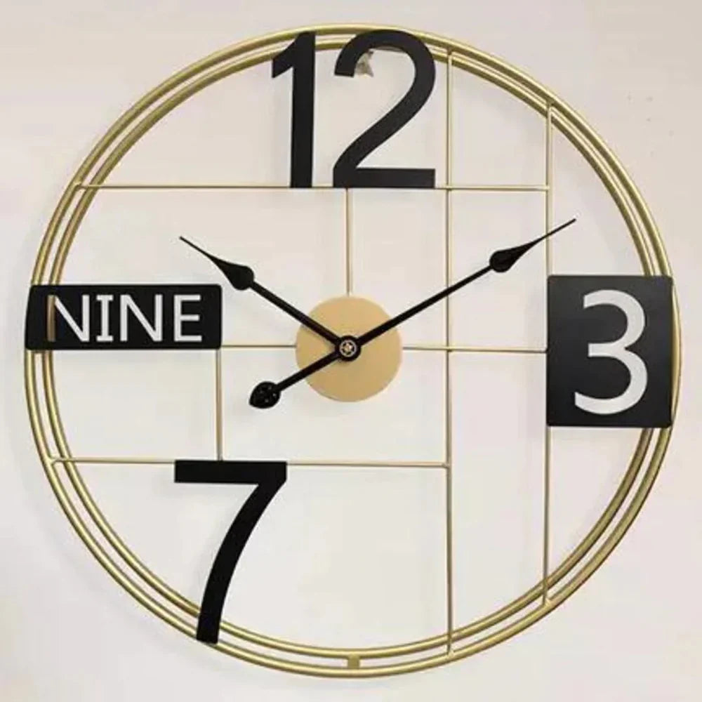 Modern Gold Metal Wall Clock