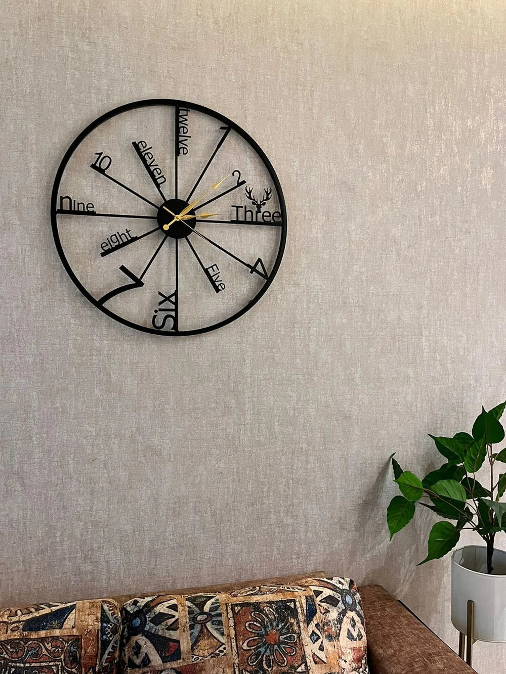 Vintage Round Metal Wall Clock