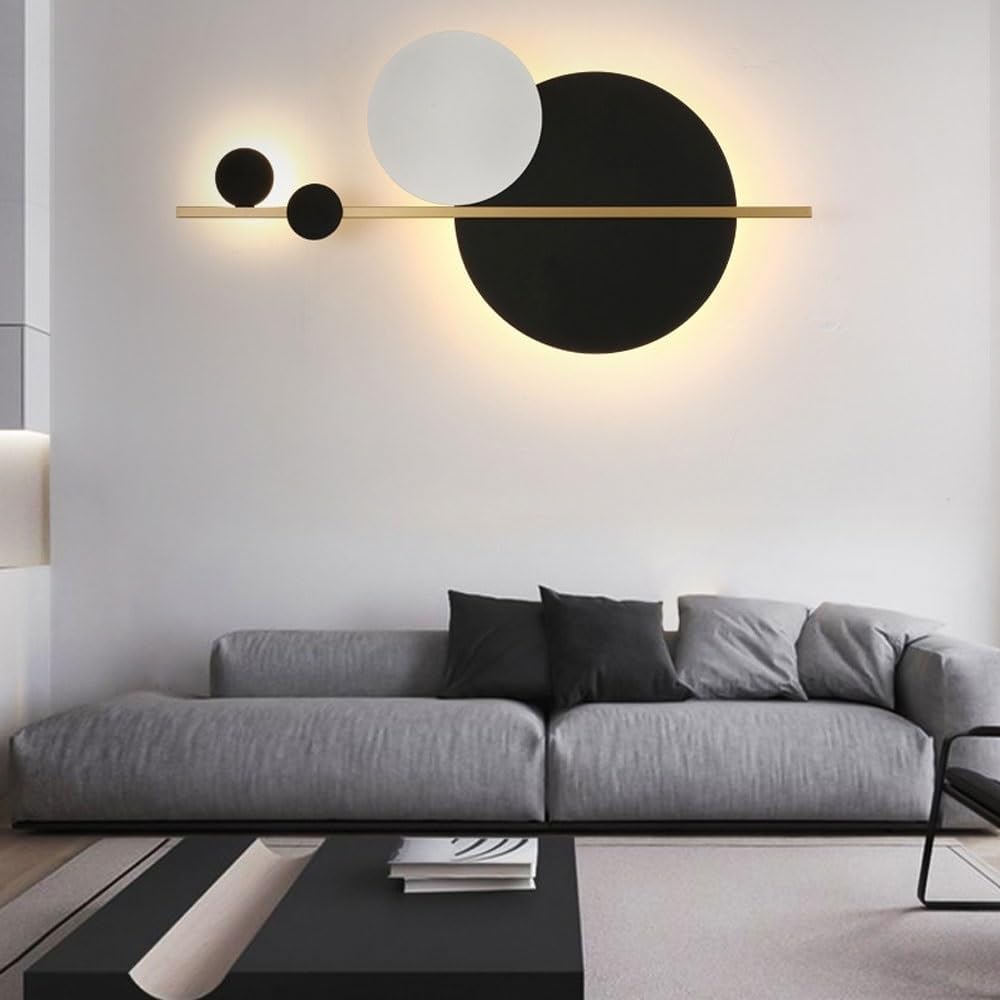 Black and White Modern LED Metal Wall Art