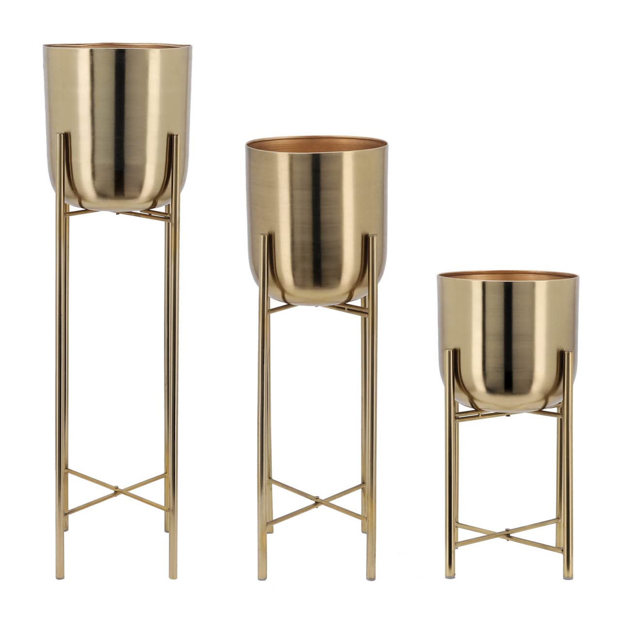 Decorative Metal Planters Set of 3 (Electroplating Finish)