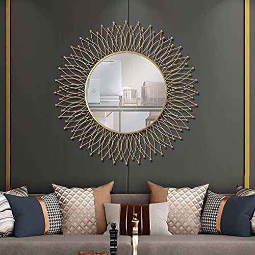 Gold Round Mirror