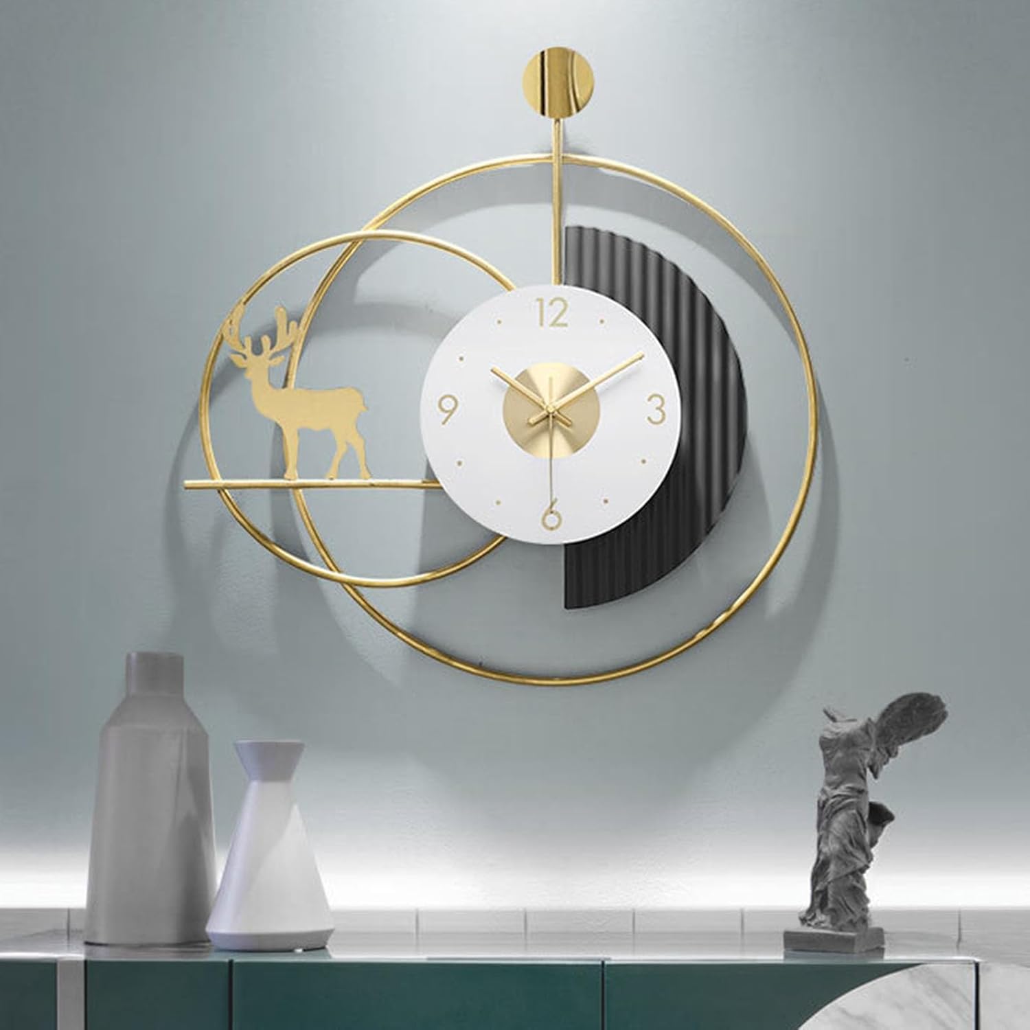 Deer Metal Wall Clock For Living Room