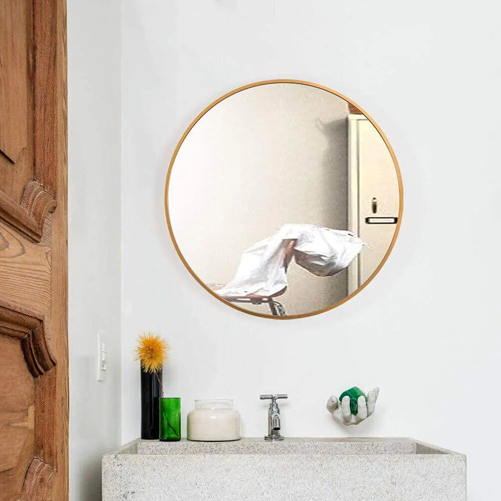 Matte Minimalist Round Wall Mirror