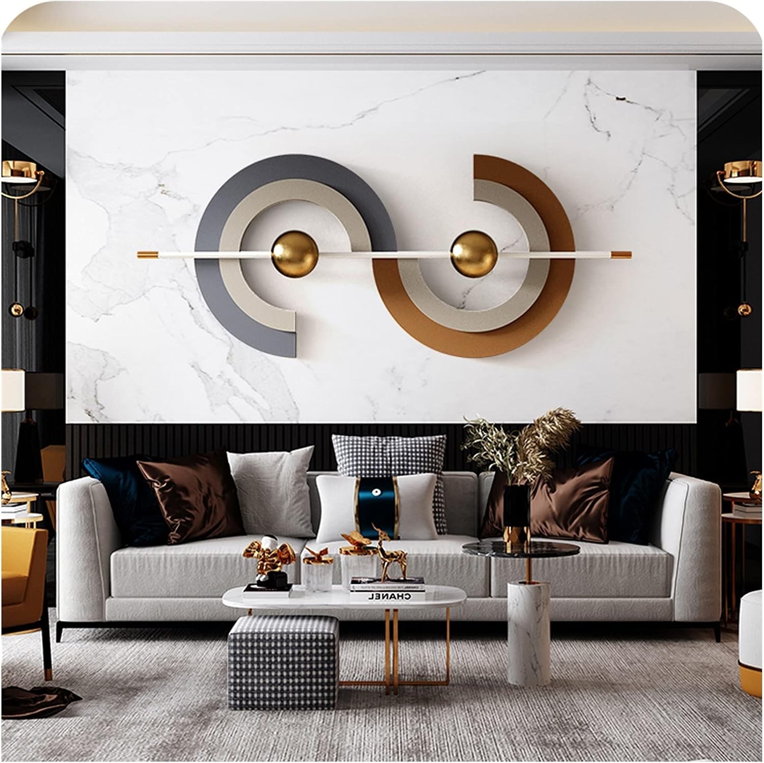 Three Dimensional Metal Wall Art For Living Room