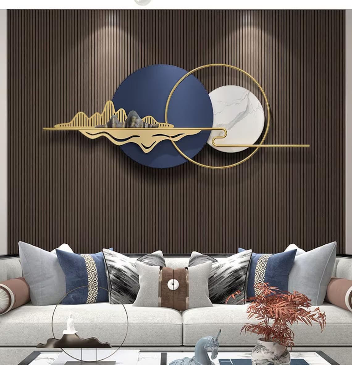 Mountains Ring Metal Wall Art For Living Room