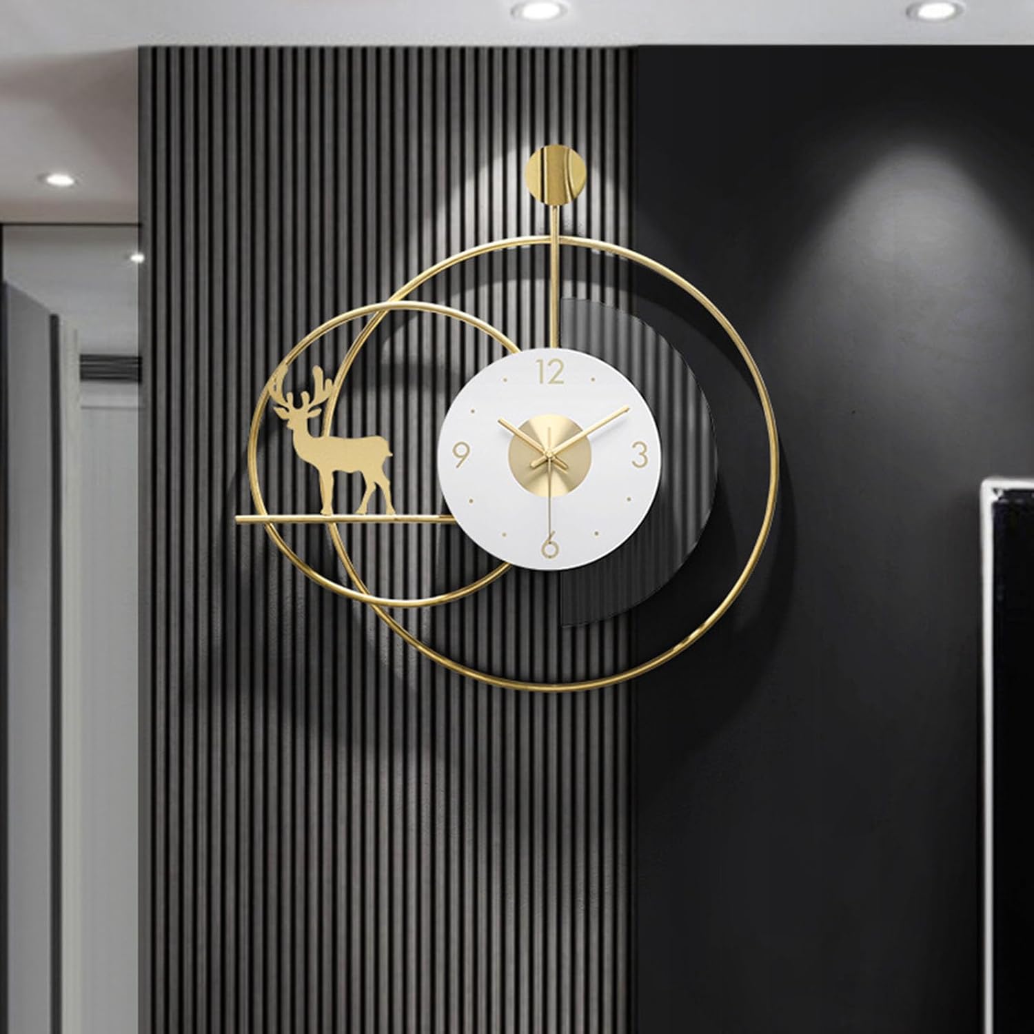 Deer Metal Wall Clock For Living Room