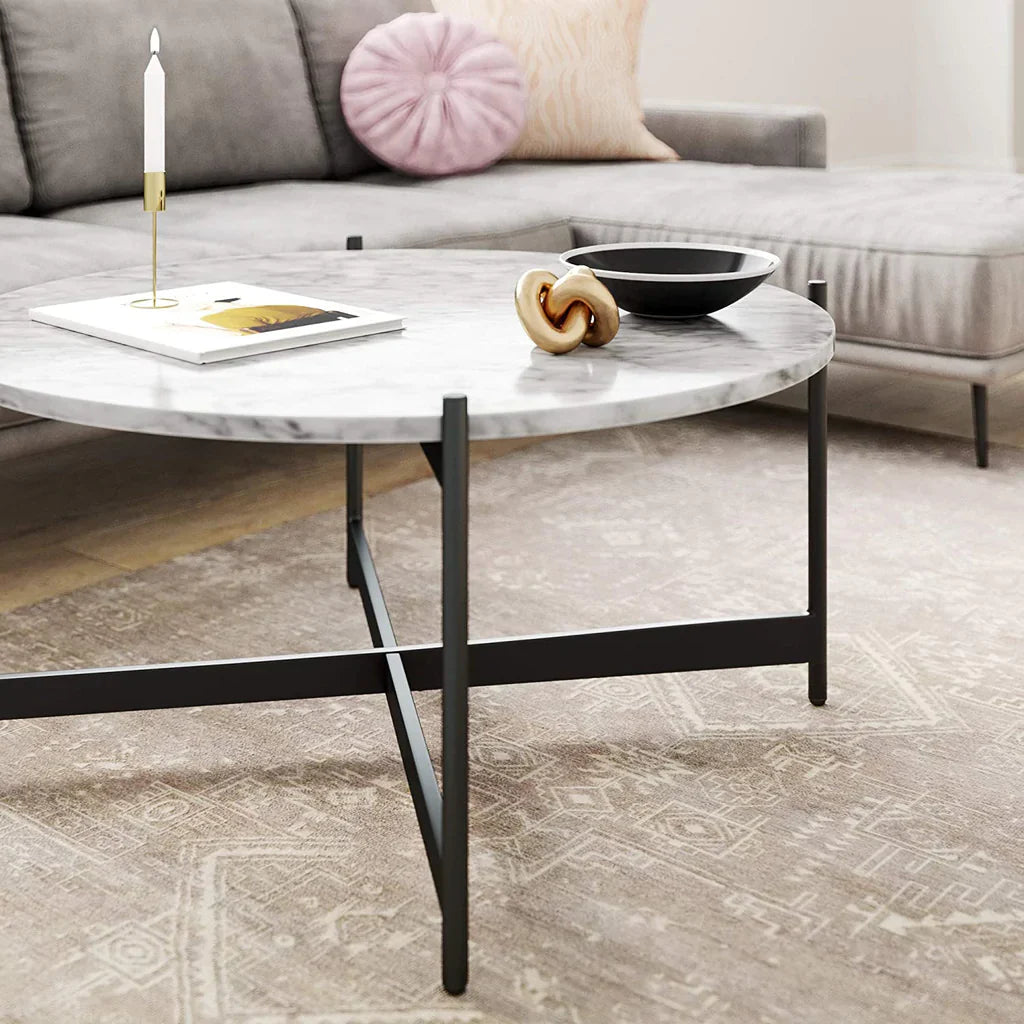 Black Centre Table In Criss Cross Design