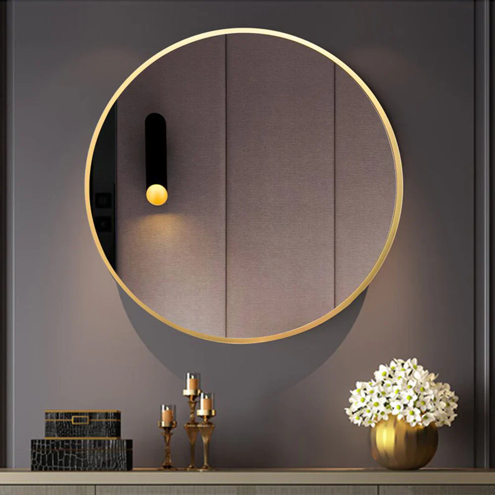 Matte Minimalist Round Wall Mirror