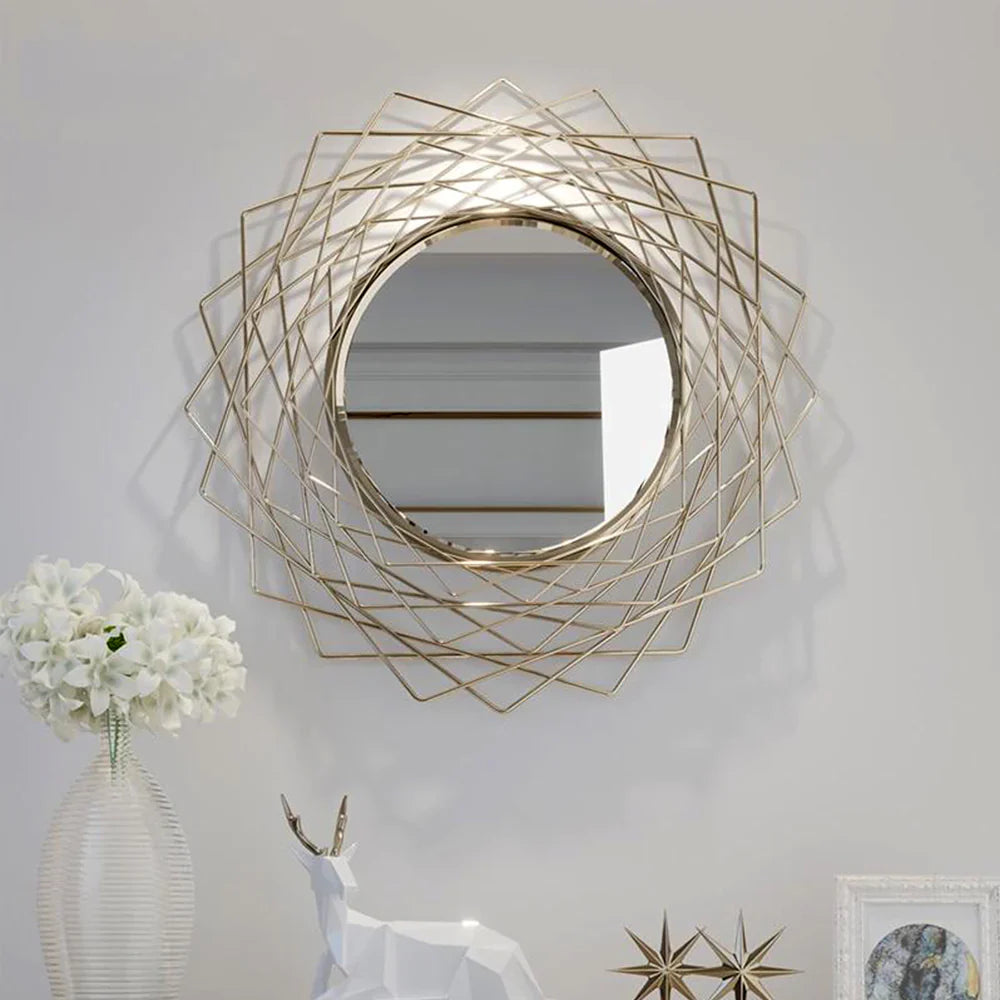 Criss-cross Metal Wall Mirror