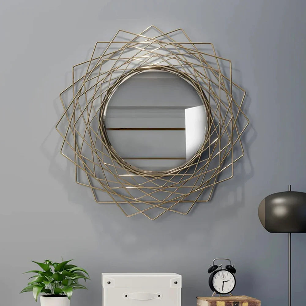 Criss-cross Metal Wall Mirror