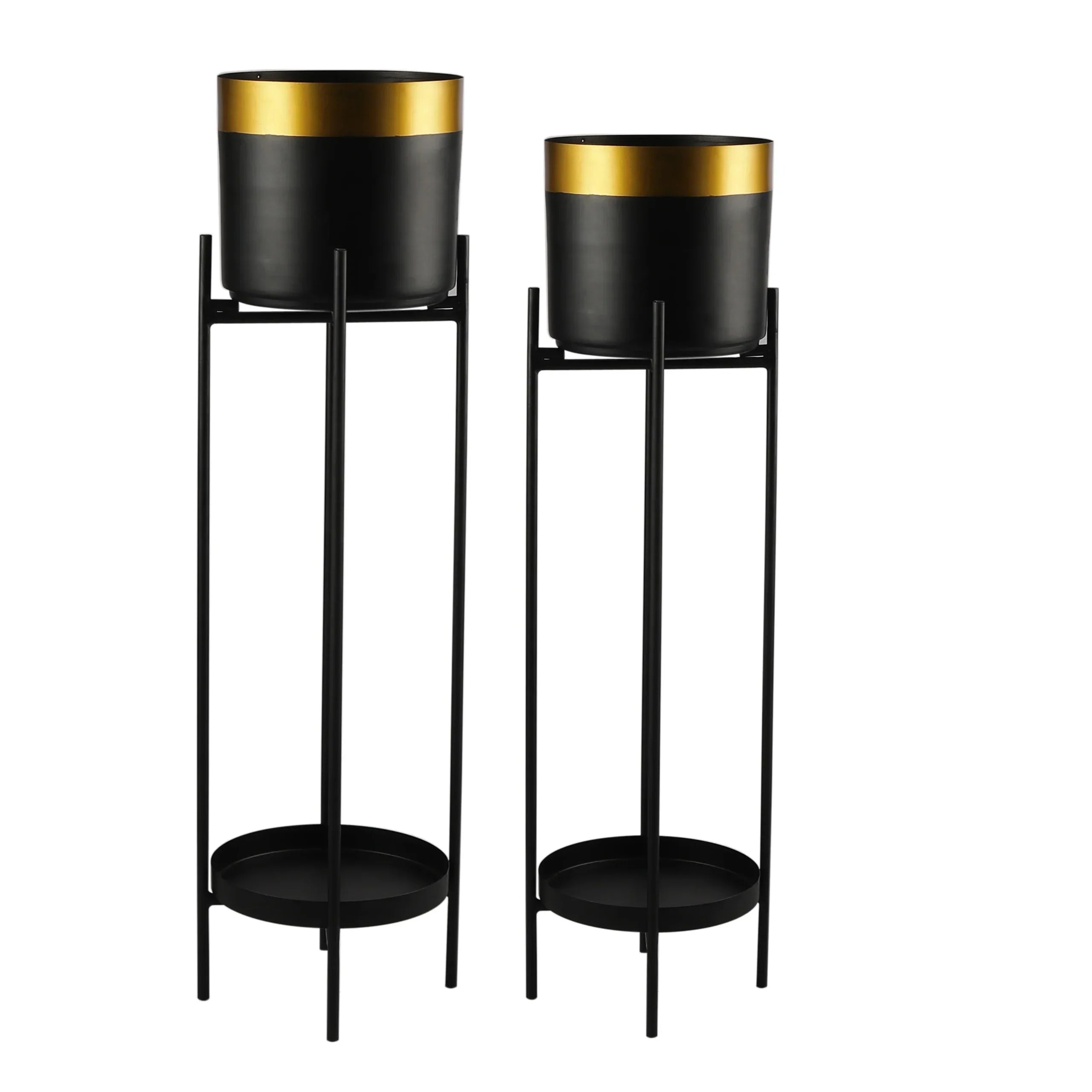 Black & Gold Indoor Planter (Set of 2)