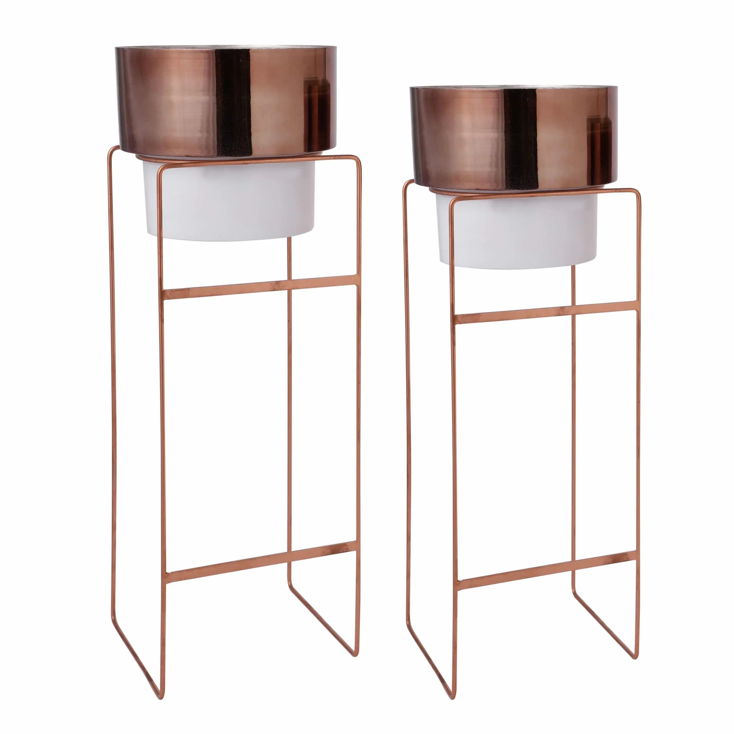 Rose Gold and White Planter (set of 2) Electroplating Finish