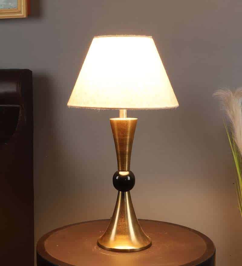 White Flex Iron & Cloth Shade Table Lamp