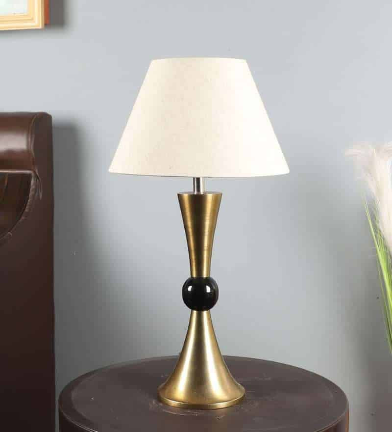 White Flex Iron & Cloth Shade Table Lamp