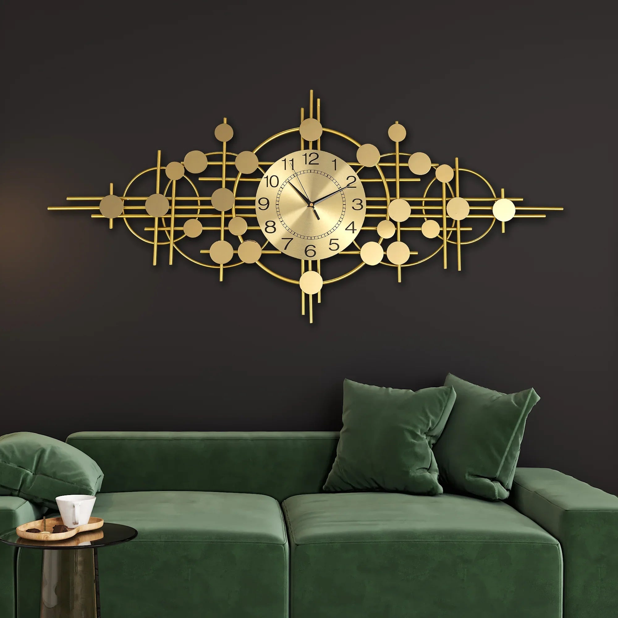 Gold Metal Wall Art Clock