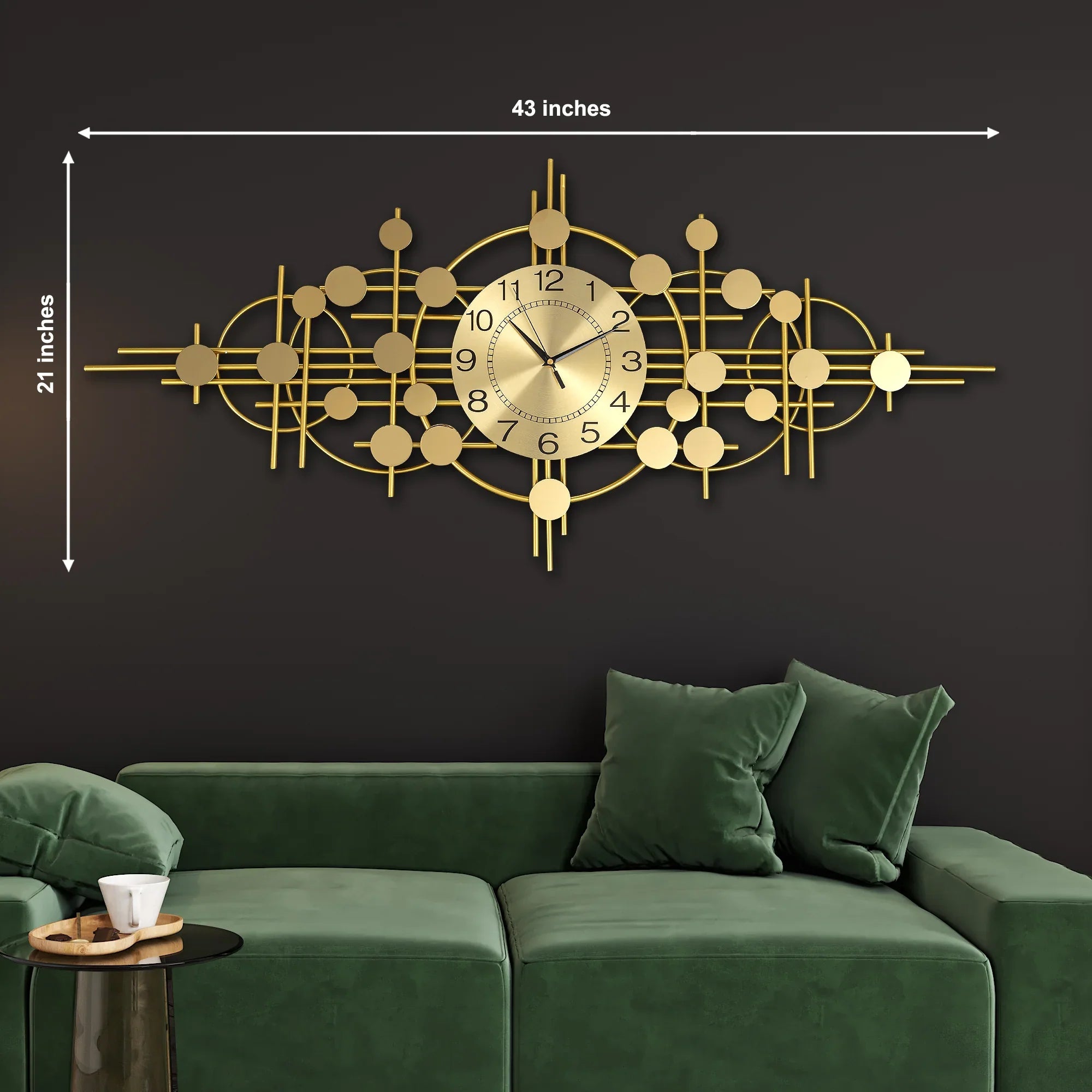 Gold Metal Wall Art Clock