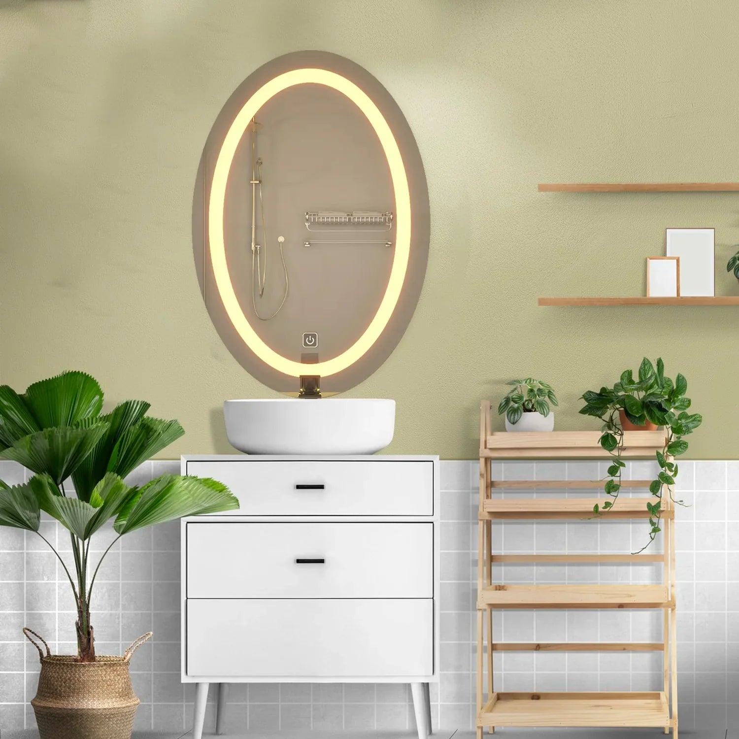 Modern Designed Oval Shape Wall Mirror