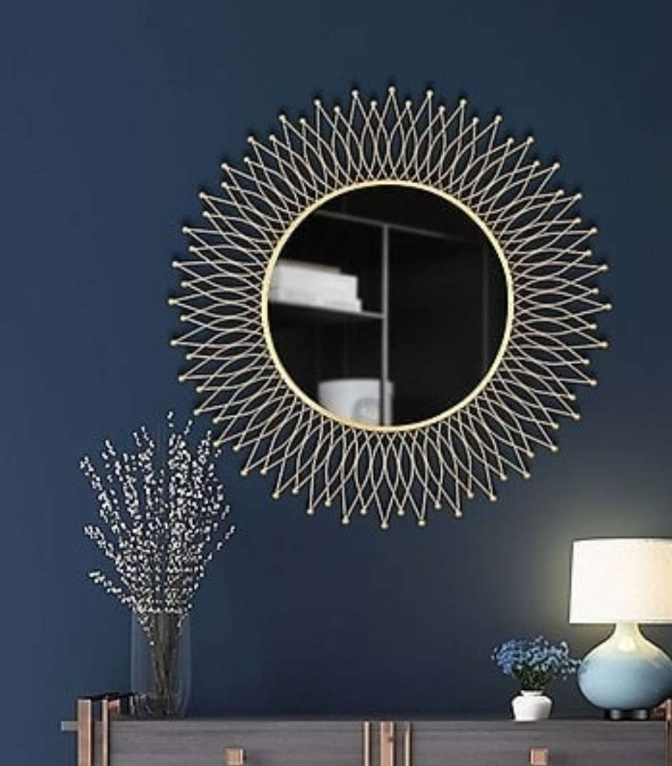 Gold Round Mirror