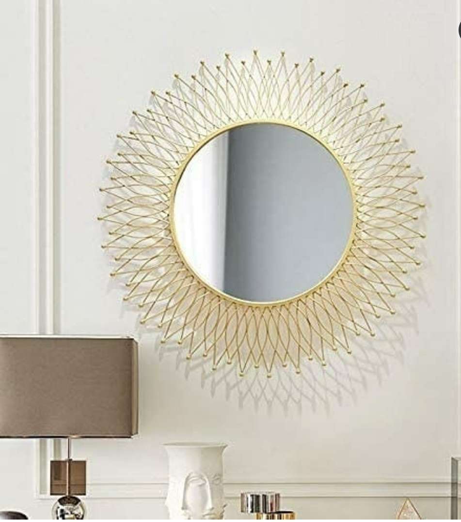 Gold Round Mirror