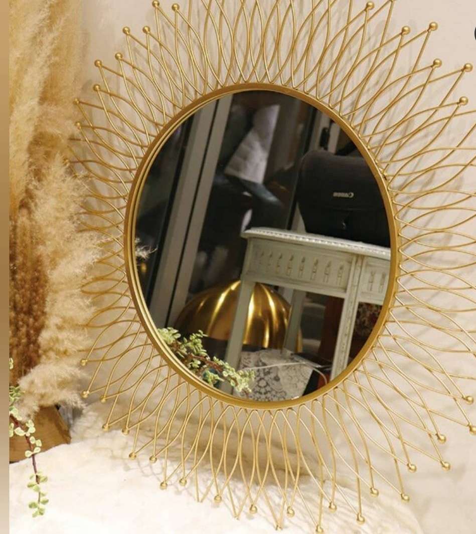 Gold Round Mirror