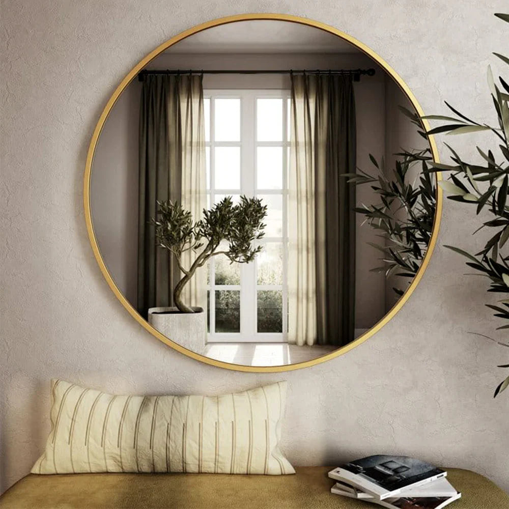 Matte Minimalist Round Wall Mirror