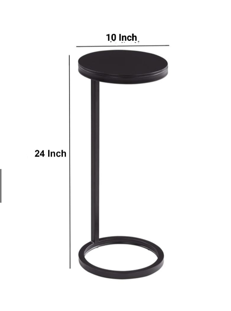 Ring Base Black Marble Designer Side Table