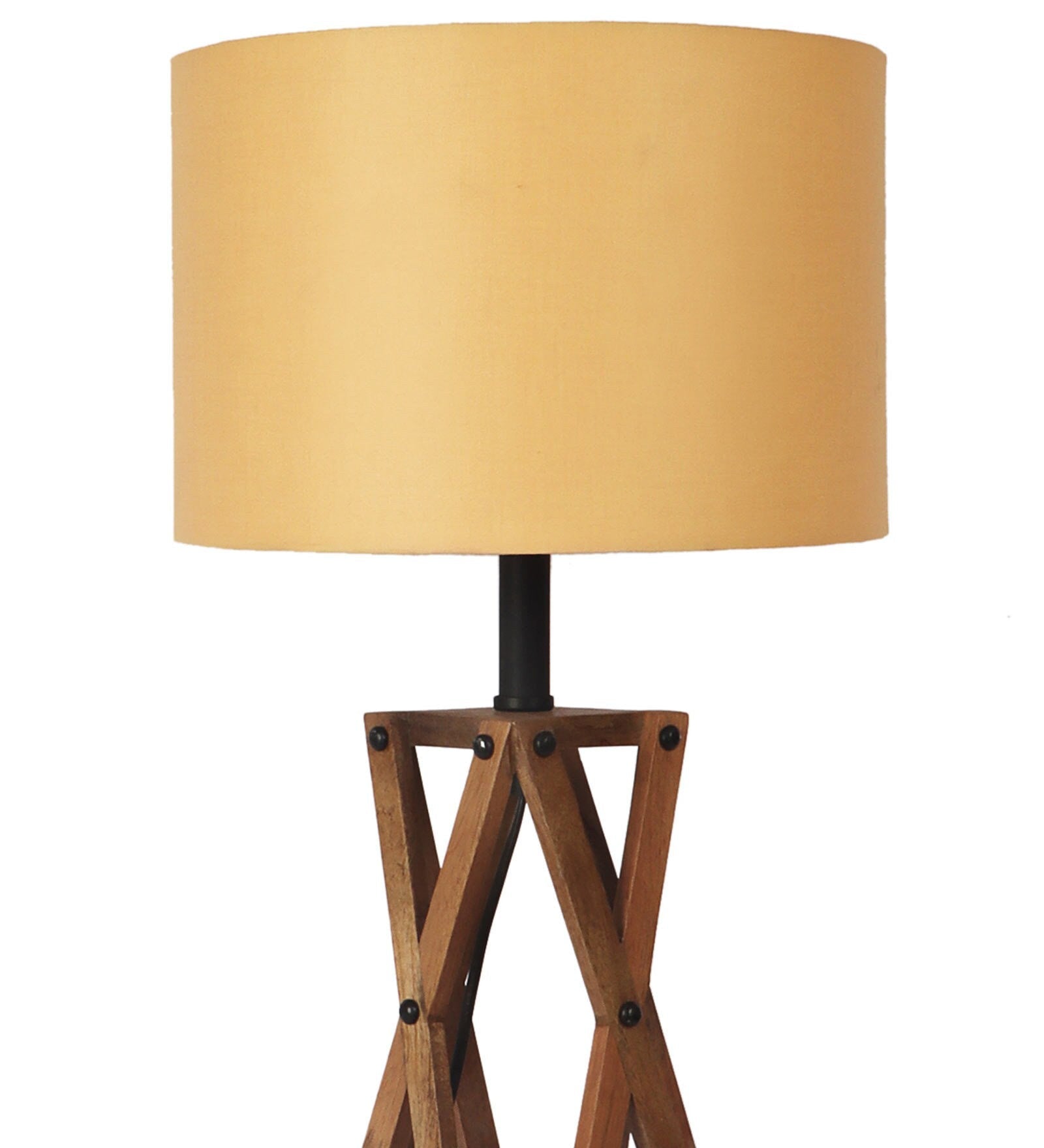 Vintage Beige Fabric Shade Table Lamp