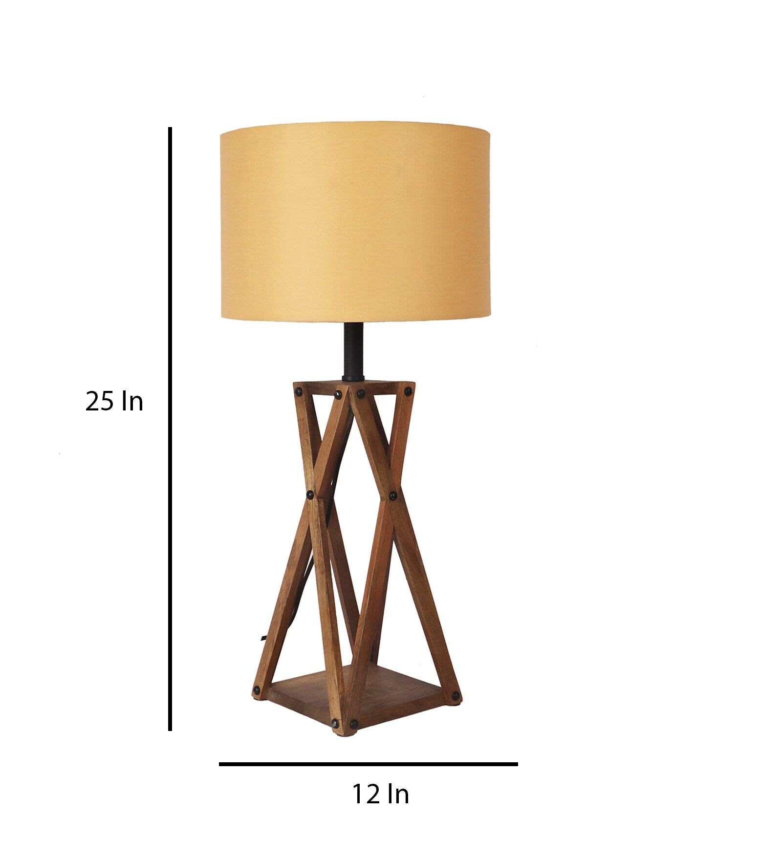 Vintage Beige Fabric Shade Table Lamp