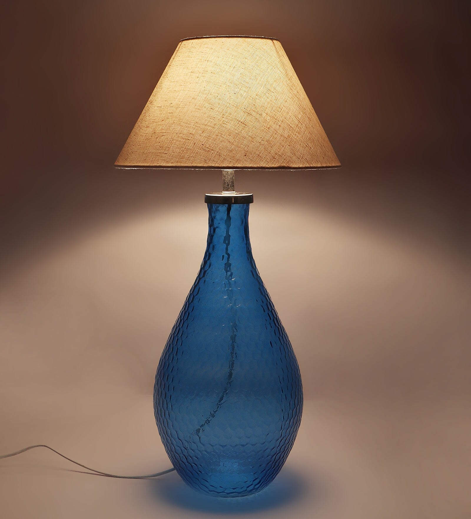 Elegant Blue Glass Table Lamp