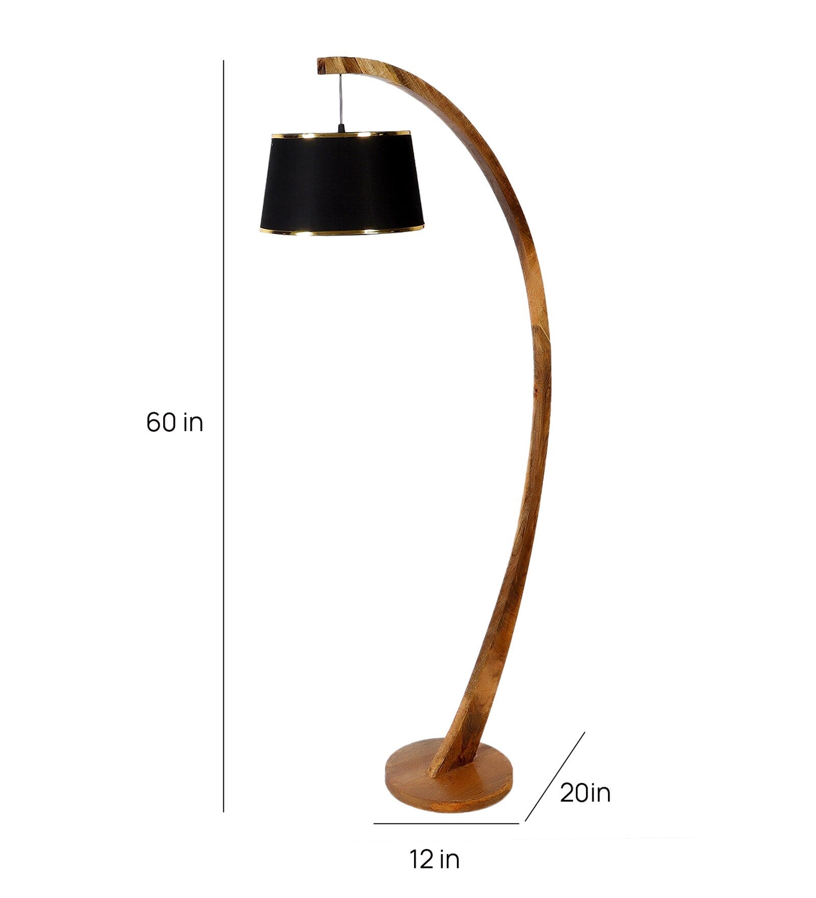 Montage Black Shade Floor Lamp With Wood Base