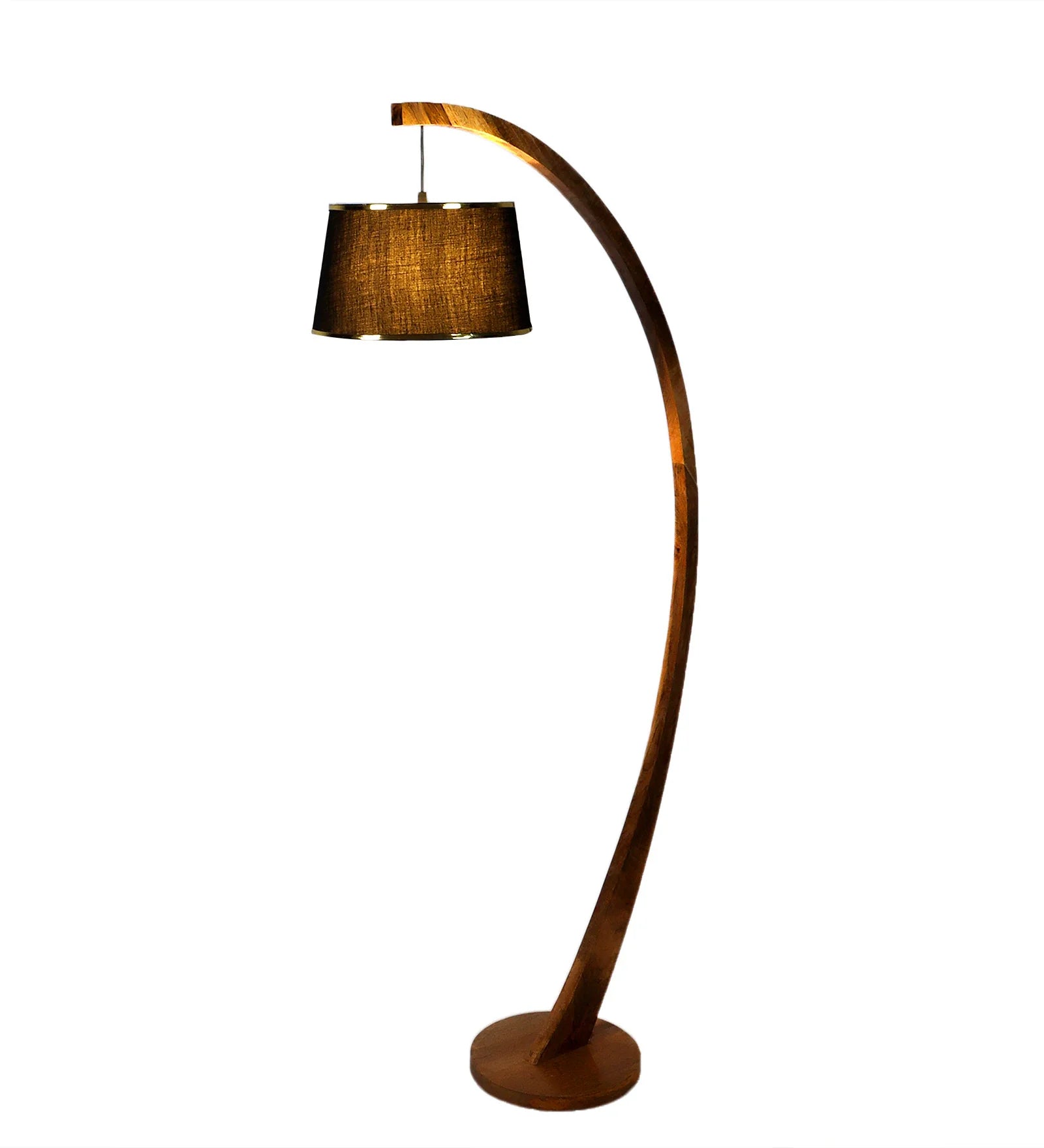 Montage Black Shade Floor Lamp With Wood Base