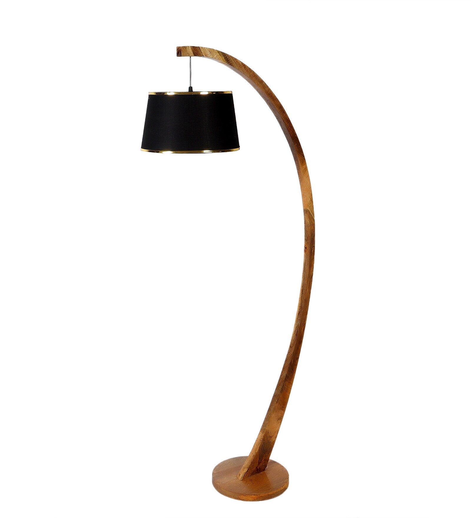 Montage Black Shade Floor Lamp With Wood Base