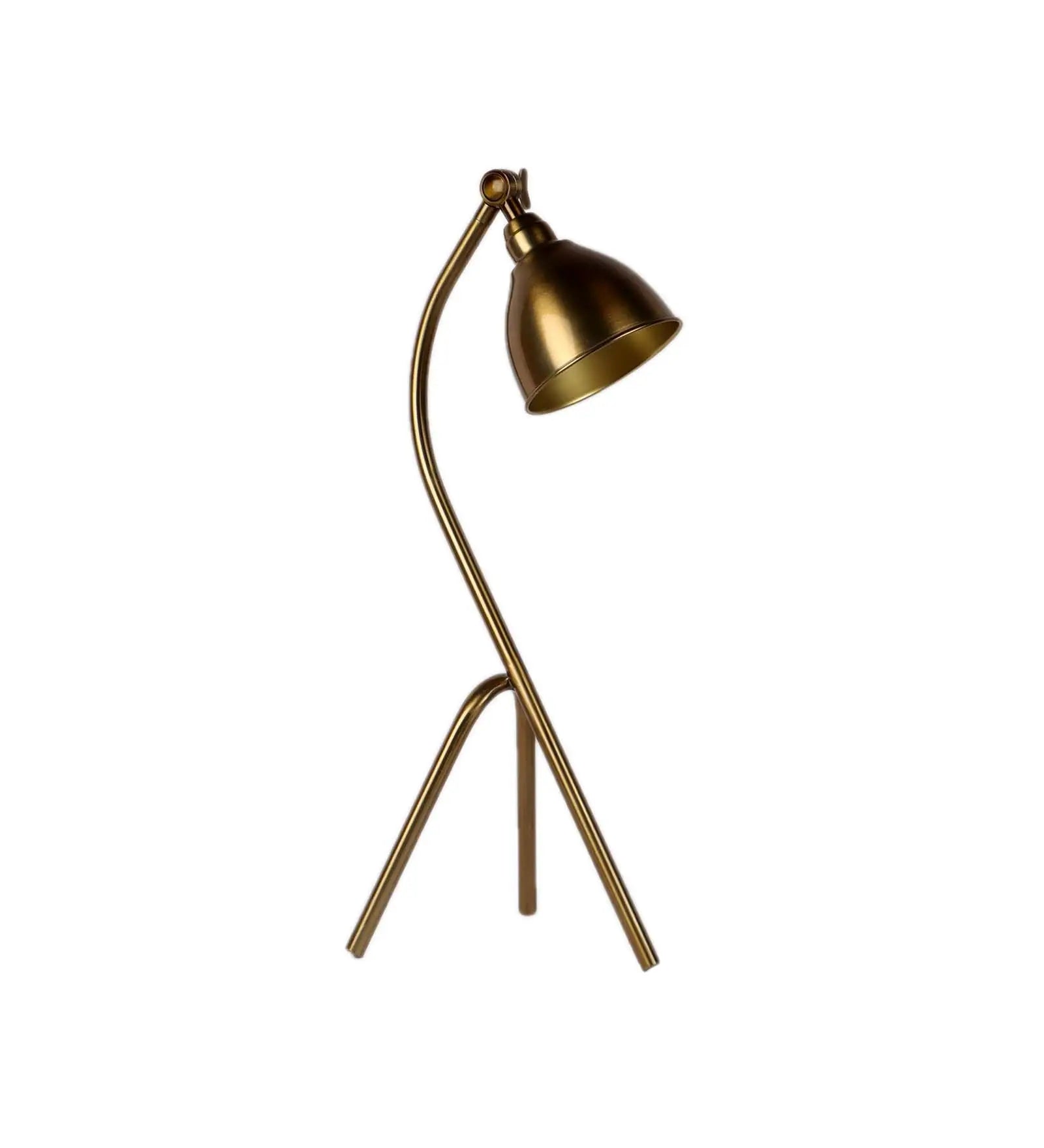 Rectungular Brass Study Lamp With Metal Base