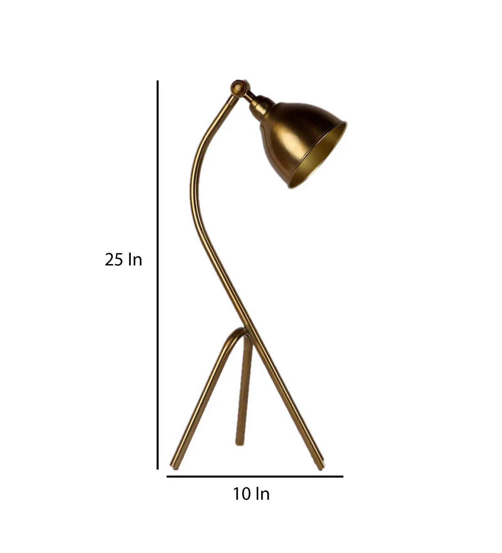 Rectungular Brass Study Lamp With Metal Base