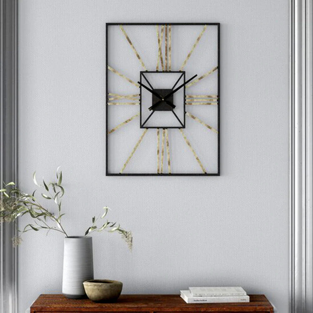 Square Metallic Wall Clock