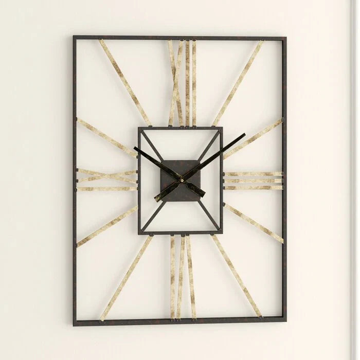 Square Metallic Wall Clock