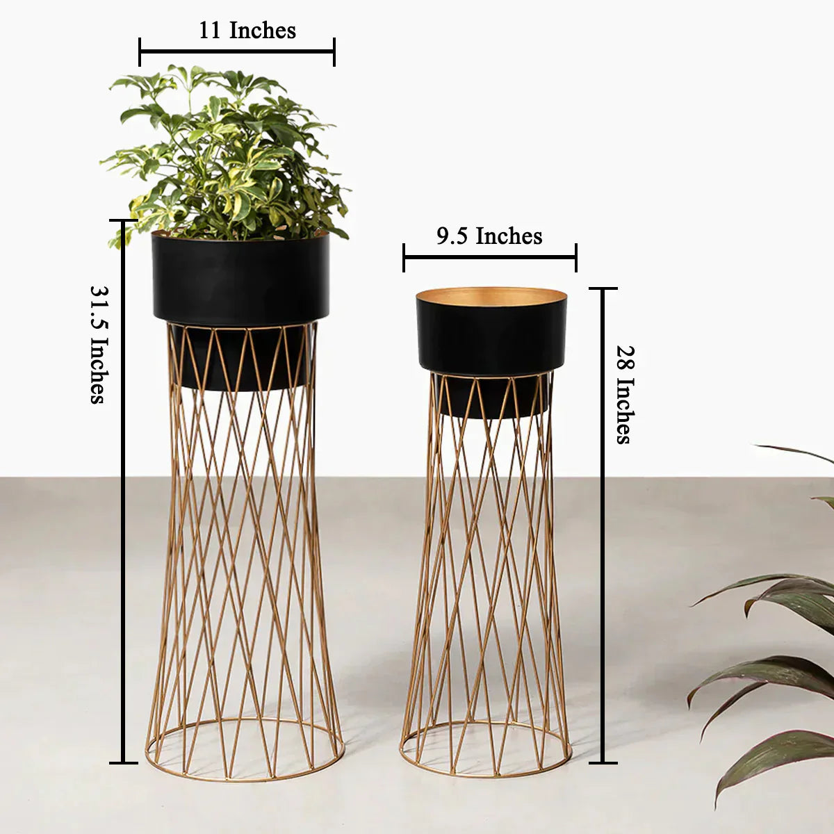 Cyra Black Indoor planter (Set of 2)