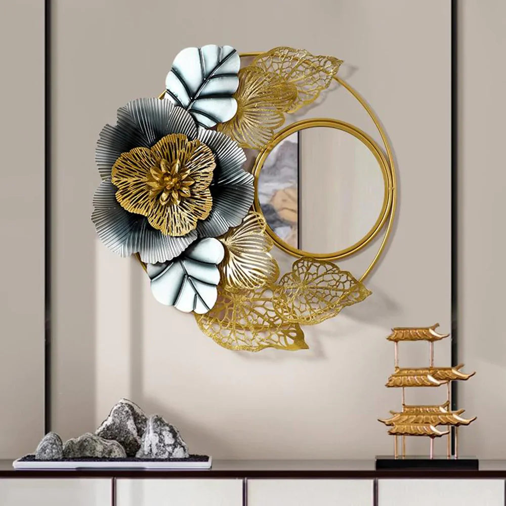 Flora Round Mirror Wall Art