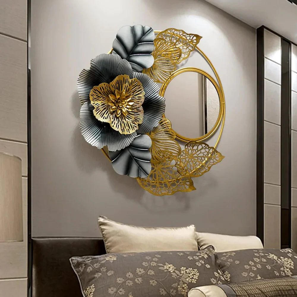 Flora Round Mirror Wall Art