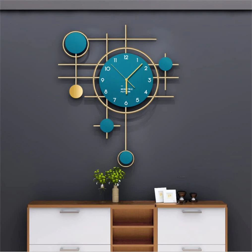 Blue Metallic Wall Clock