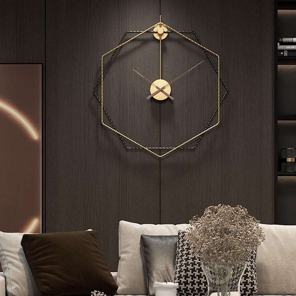 Hexagonal Metal Wall Clock